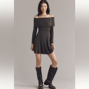 By Anthropologie Off Shoulder Sweater Dress